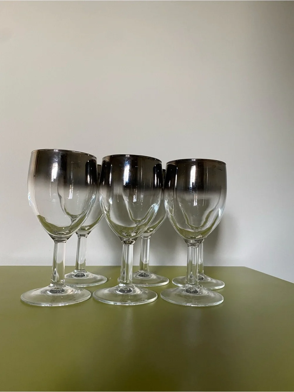 Set of 6 Smoke-Tinted Wine Glasses